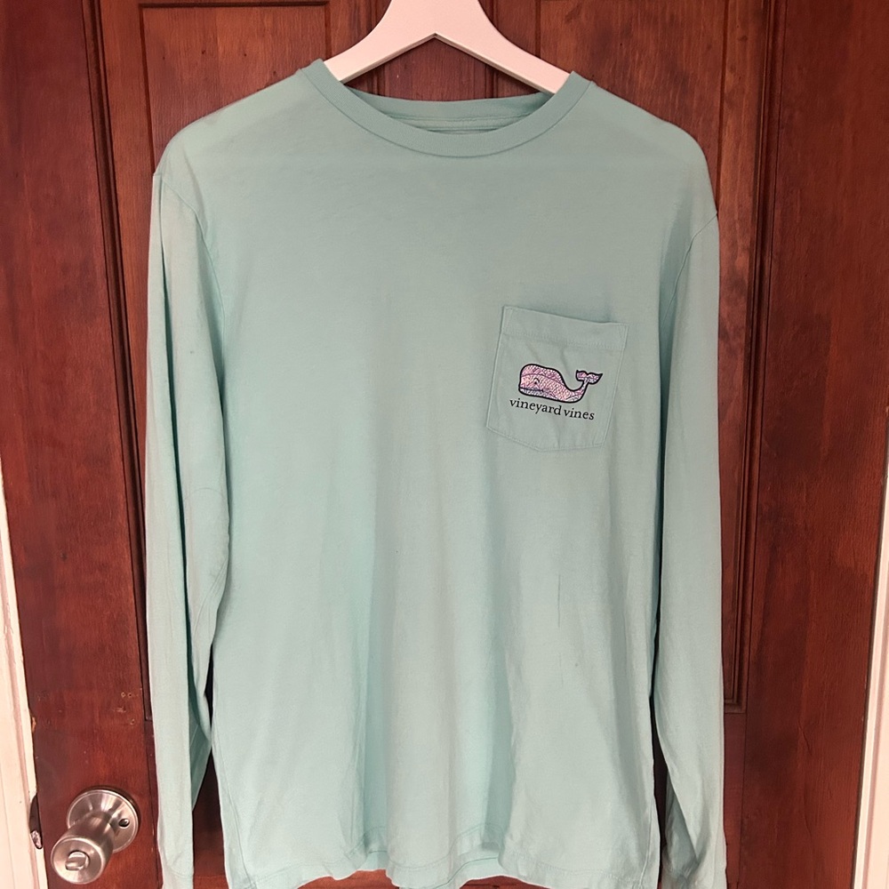 Vineyard Vines Aqua Long Sleeve Tee